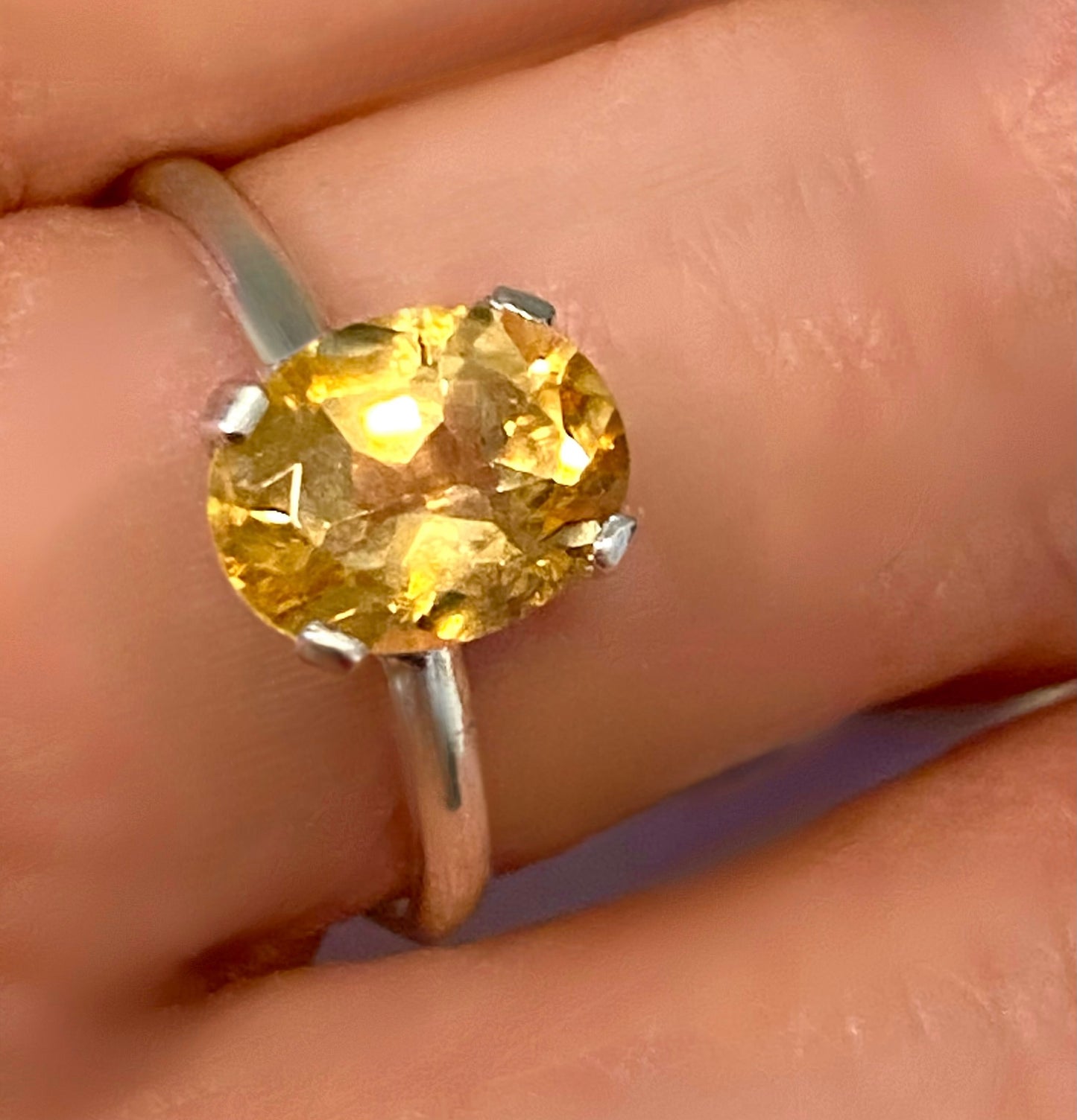 4-carat yellow topaz ring