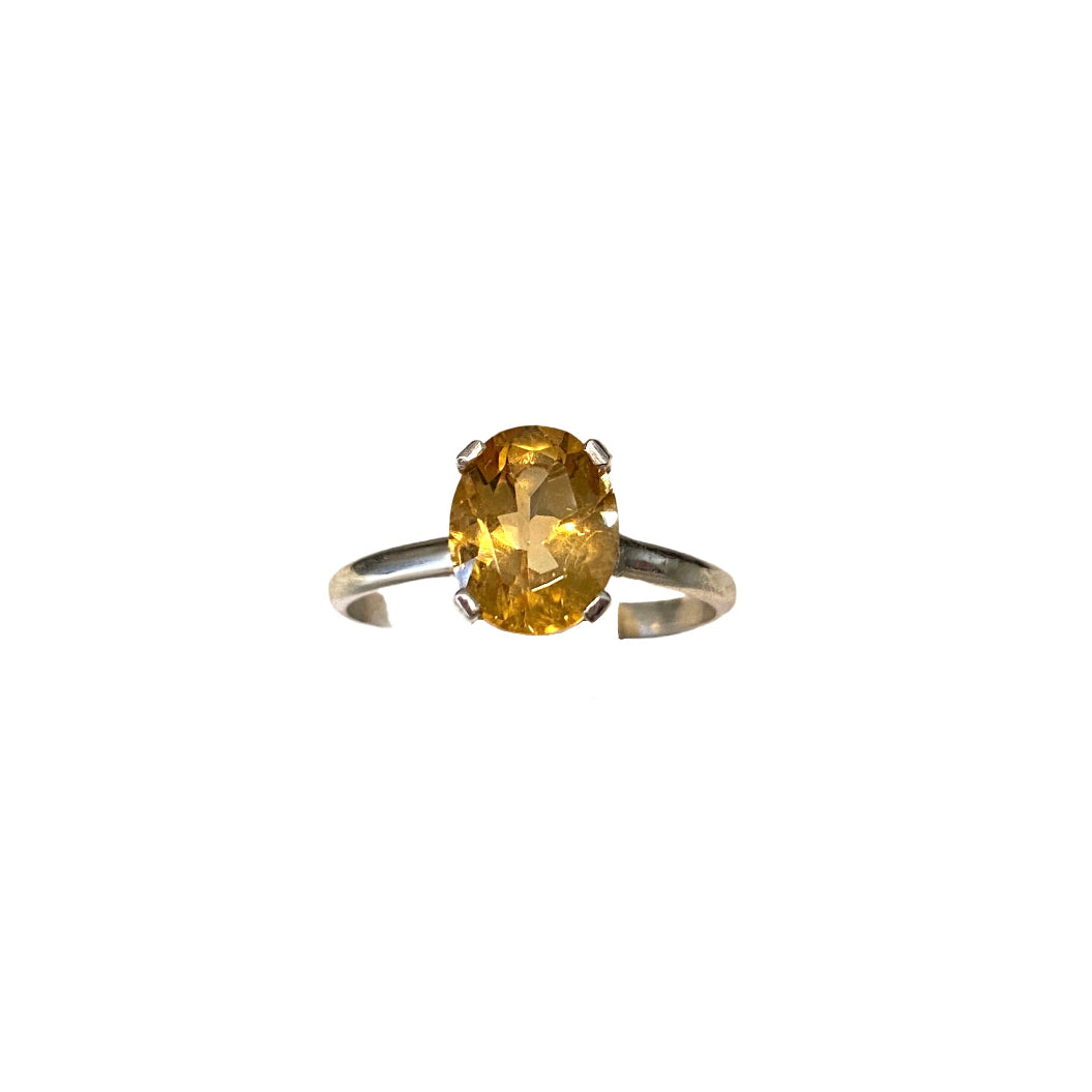 4-carat yellow topaz ring