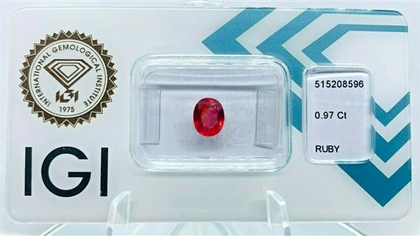 Rubino naturale 0,97 certificato IGI