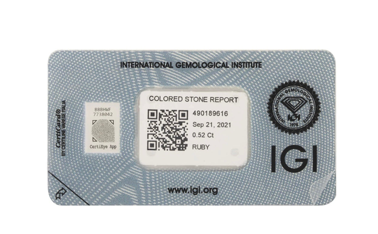 Rubino naturale - certificato IGI - 0,52 ct