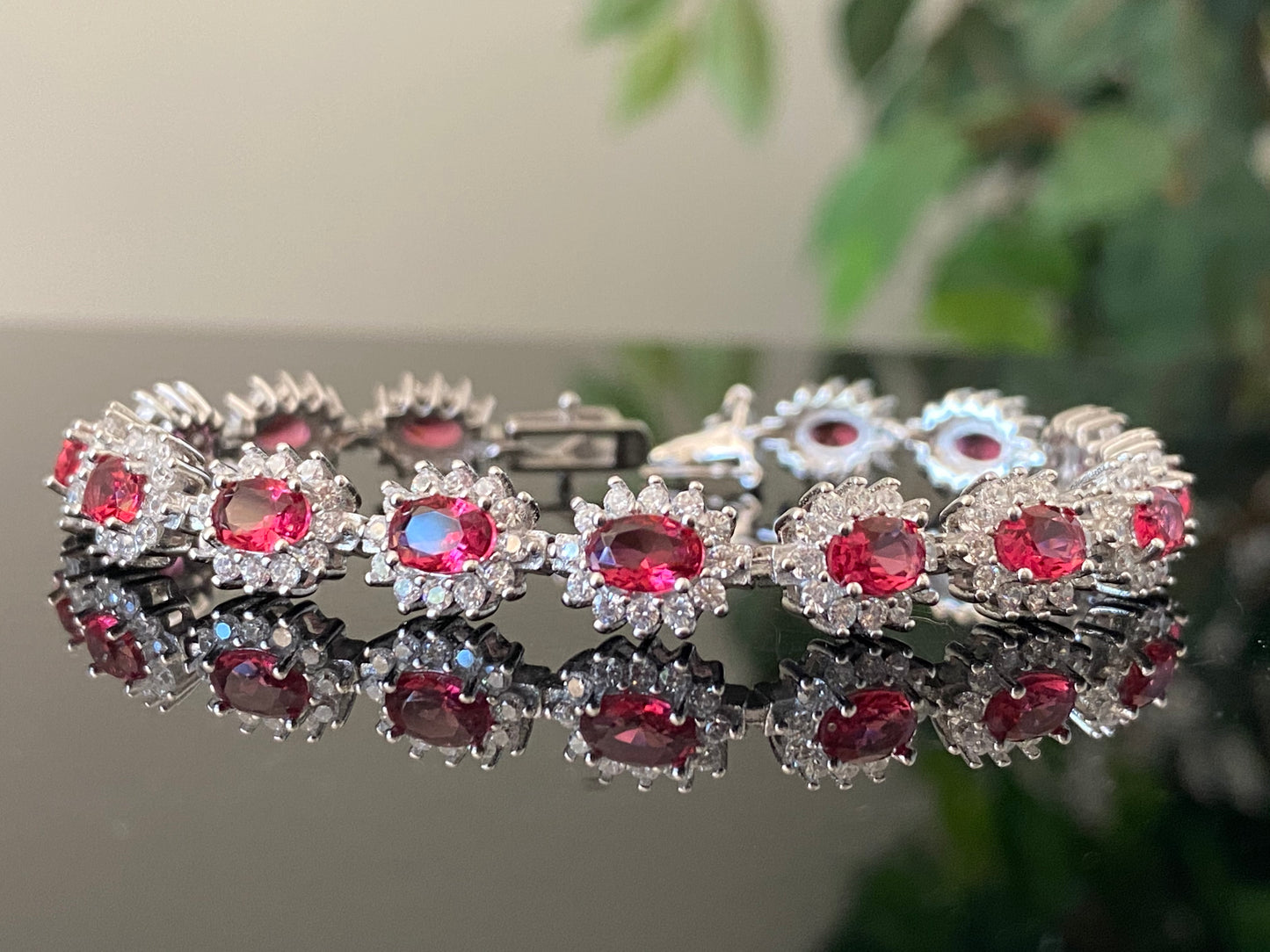 Bracciale Tennis Sissi - rosso rubino