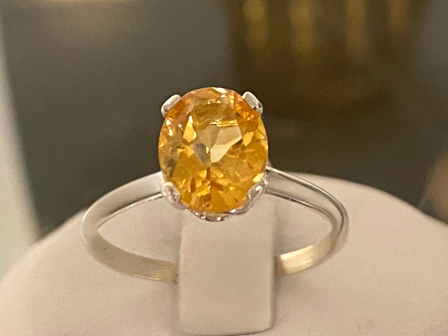 4-carat yellow topaz ring