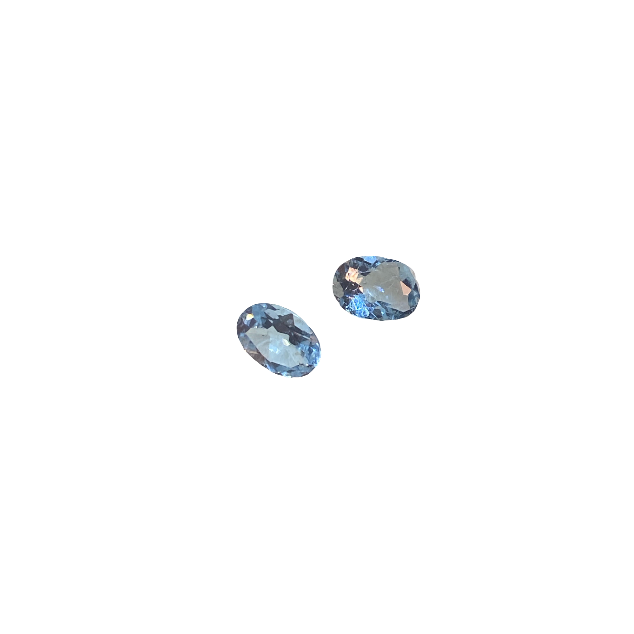 Topazio azzurro naturale - 2 ct - coppia
