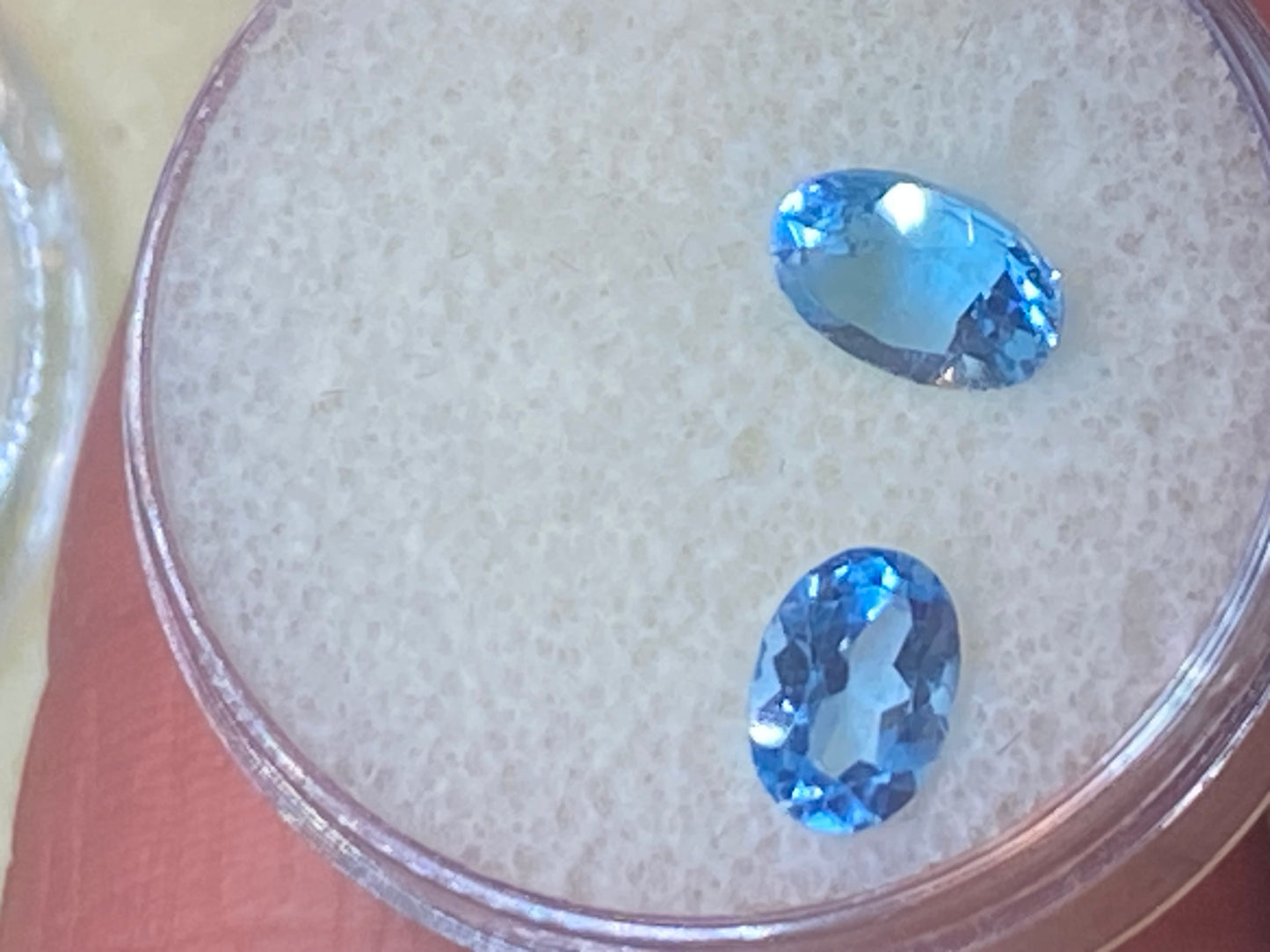 Topazio azzurro naturale - 2,5 ct - coppia