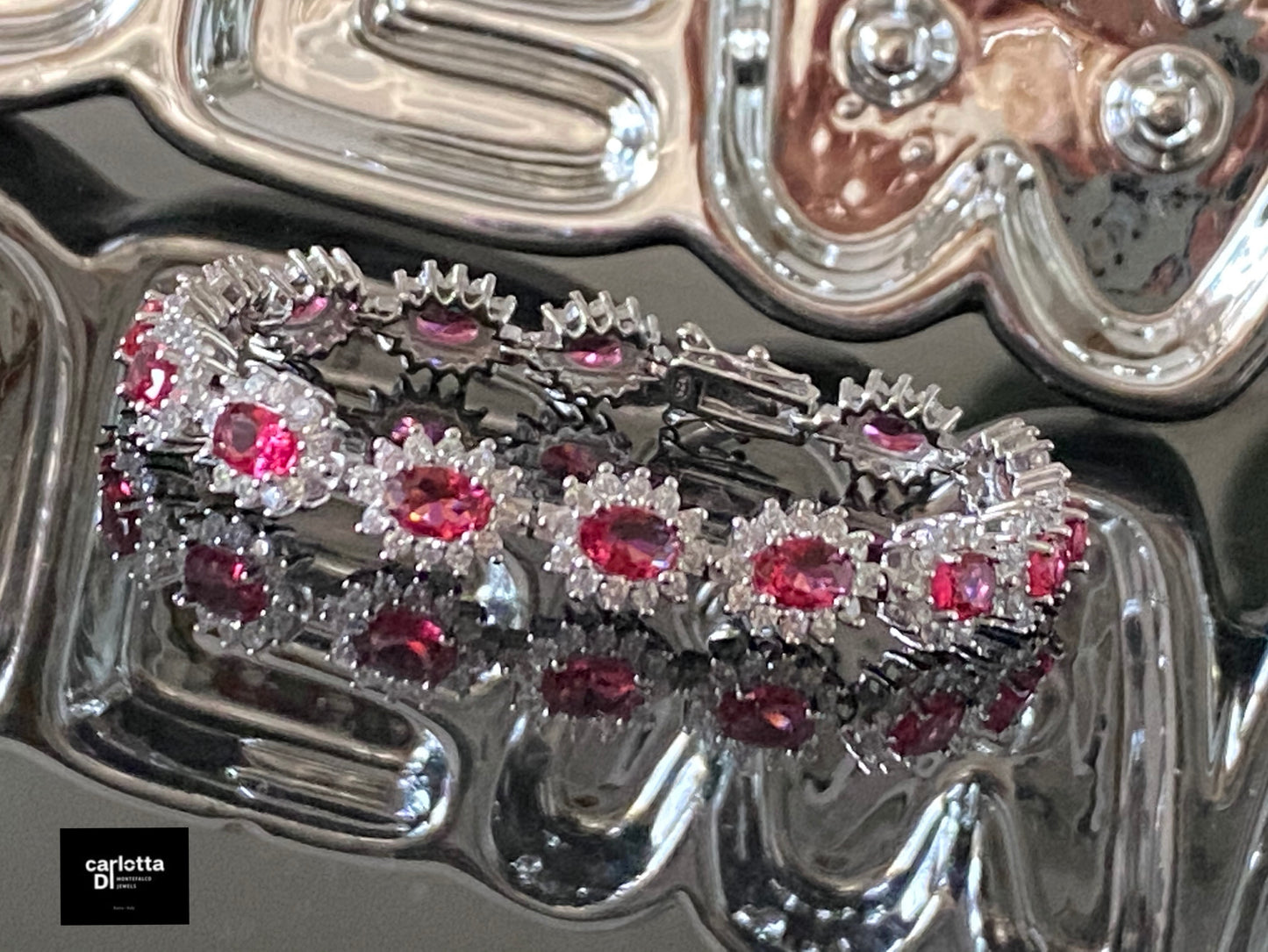 Bracciale Tennis Sissi - rosso rubino