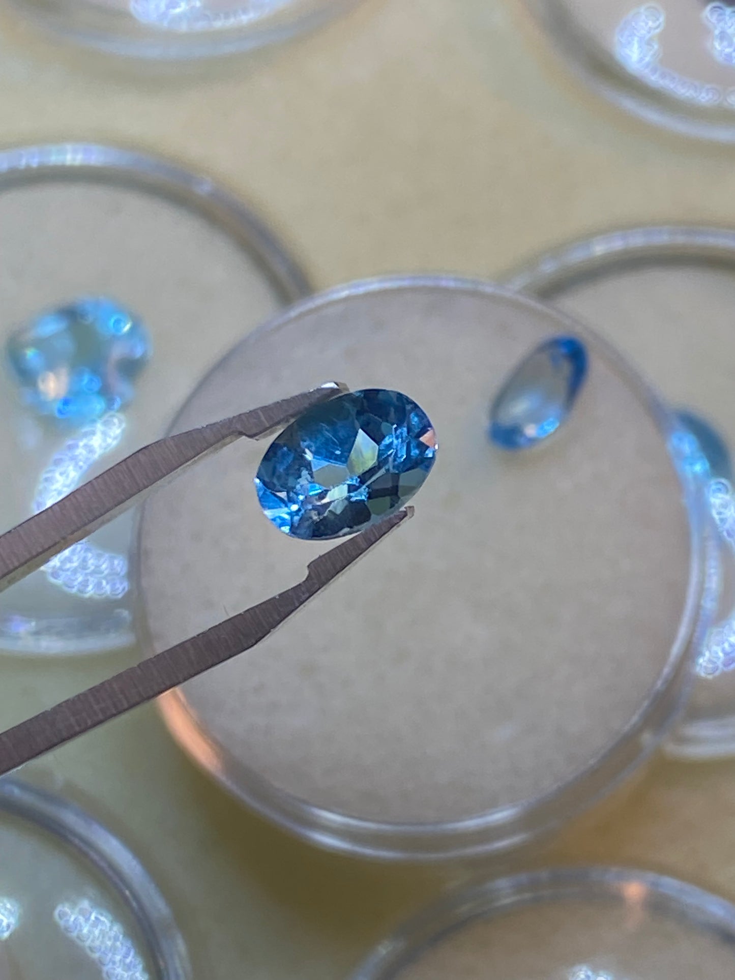 Topazio azzurro naturale - 2,5 ct - coppia