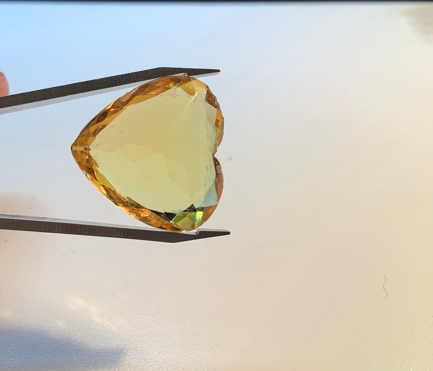 Cuore quarzo citrino pietra preziosa per pendente e collana