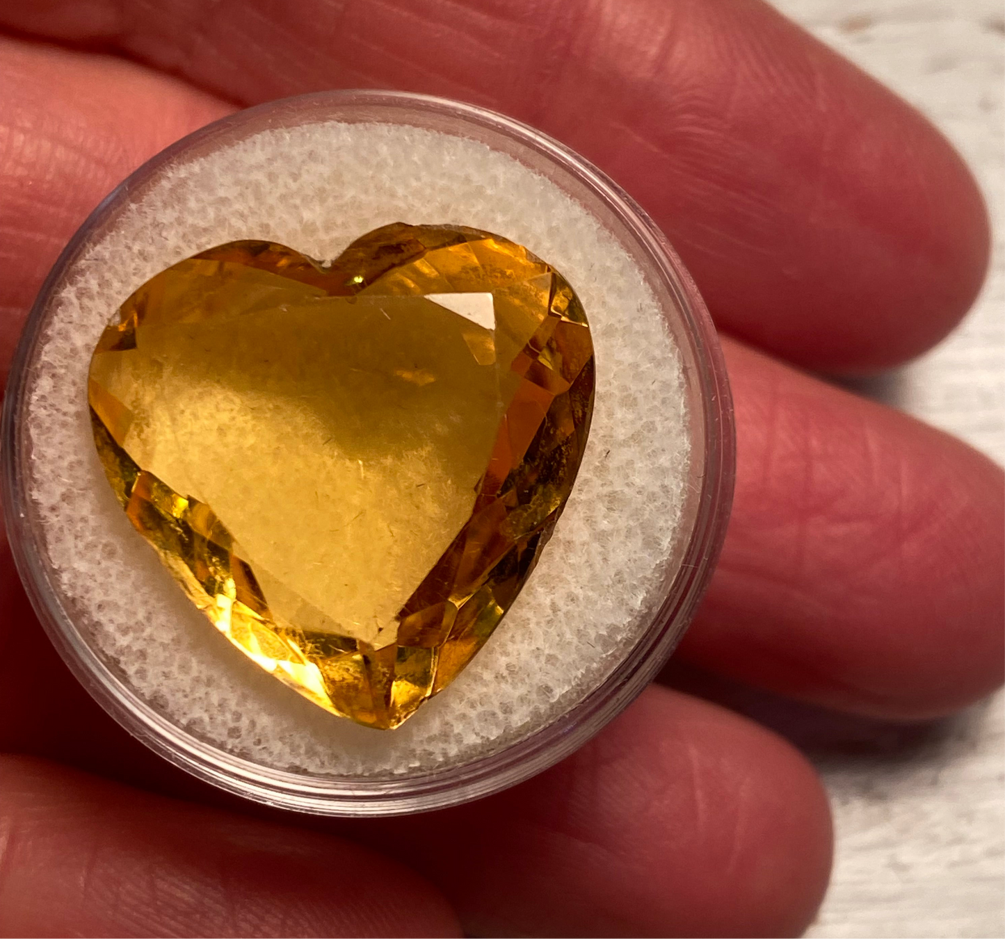 19.5 carat natural Citrine Quartz Heart