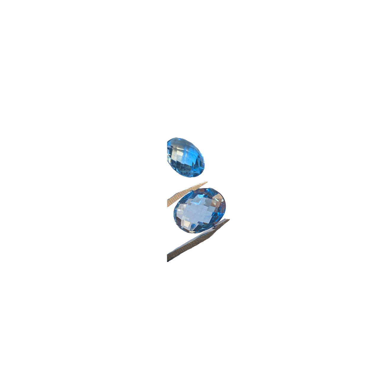 Pair of 15.5 carat blue topaz