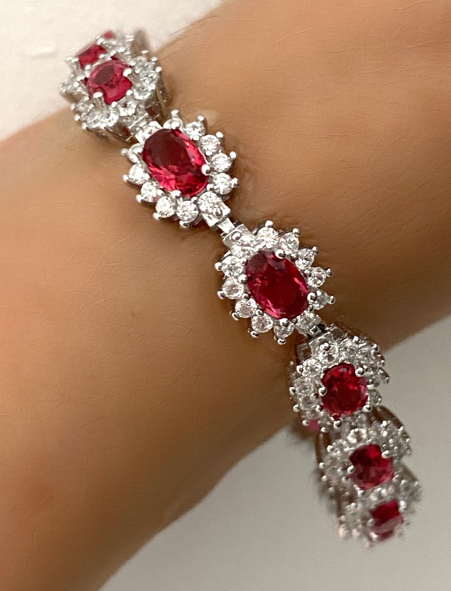 Bracciale Tennis Sissi - rosso rubino