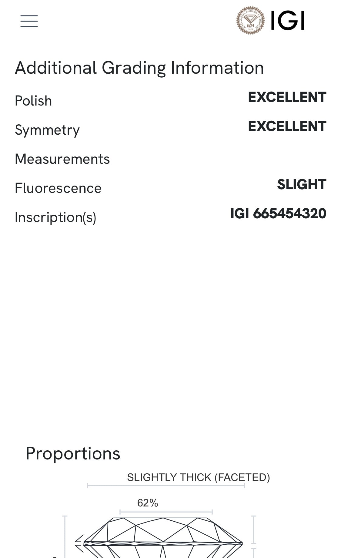 Diamante 0,30 ct col. D  VVS1 certificato IGI