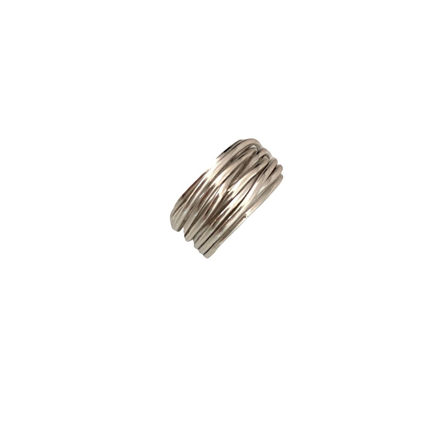 Anello intrecci di vita filo argento – vista dall’alto