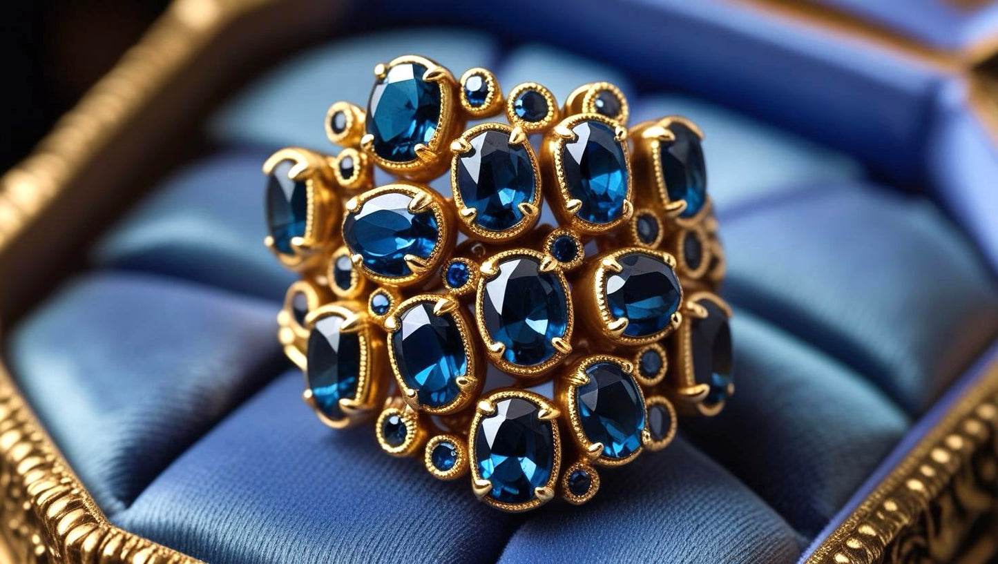 Anello in oro con topazio London – Gioielleria artigianale di alta gamma, collezione Gocce d’acqua – Gold ring with London topaz – Handcrafted fine jewelry from the Gocce d’acqua collection
