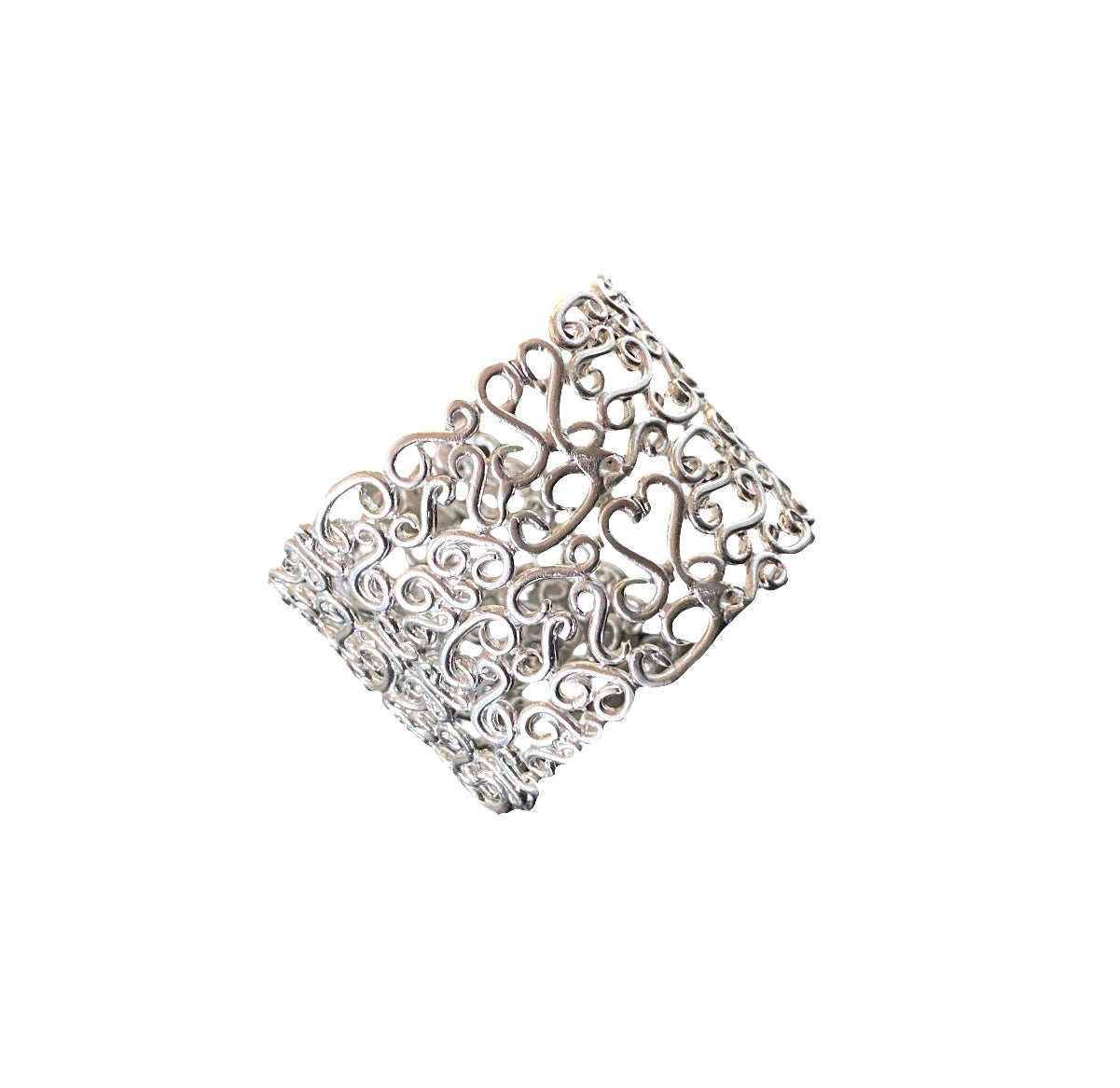 Bracciale Arabesque in argento 925, vista frontale – Carlotta di Montefalco