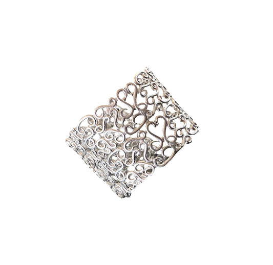 Bracciale Arabesque in argento 925, vista frontale – Carlotta di Montefalco