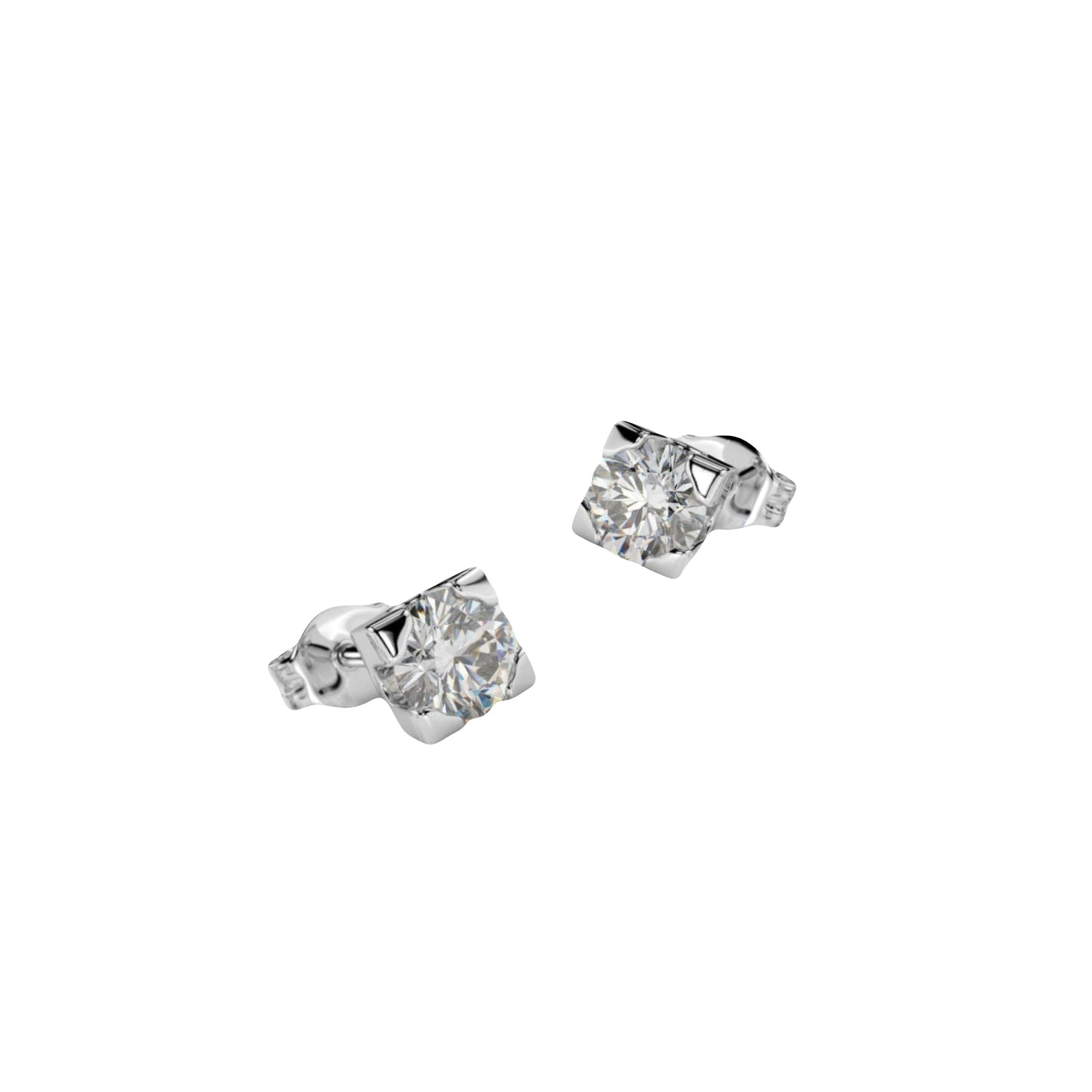 18k gold solitarie Punto Luce earrings 0,10 ct diamonds Carlotta di Montefalco