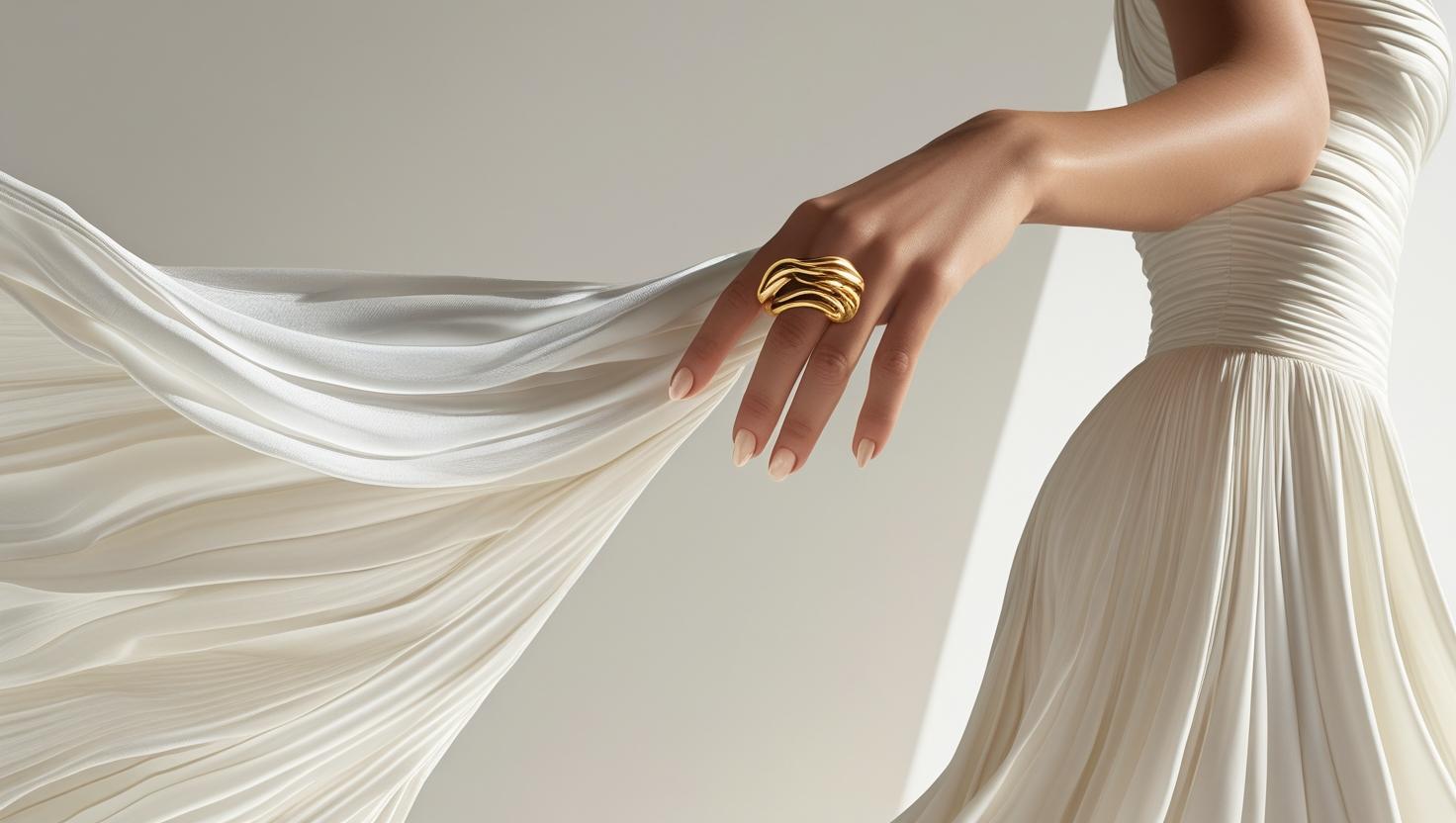 Gold ring with fluid sculptural design – Carlotta di Montefalco