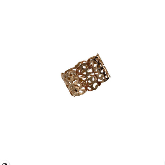 18k gold lace ring for women, contemporary artisanal fine jewelry handmade in Italy