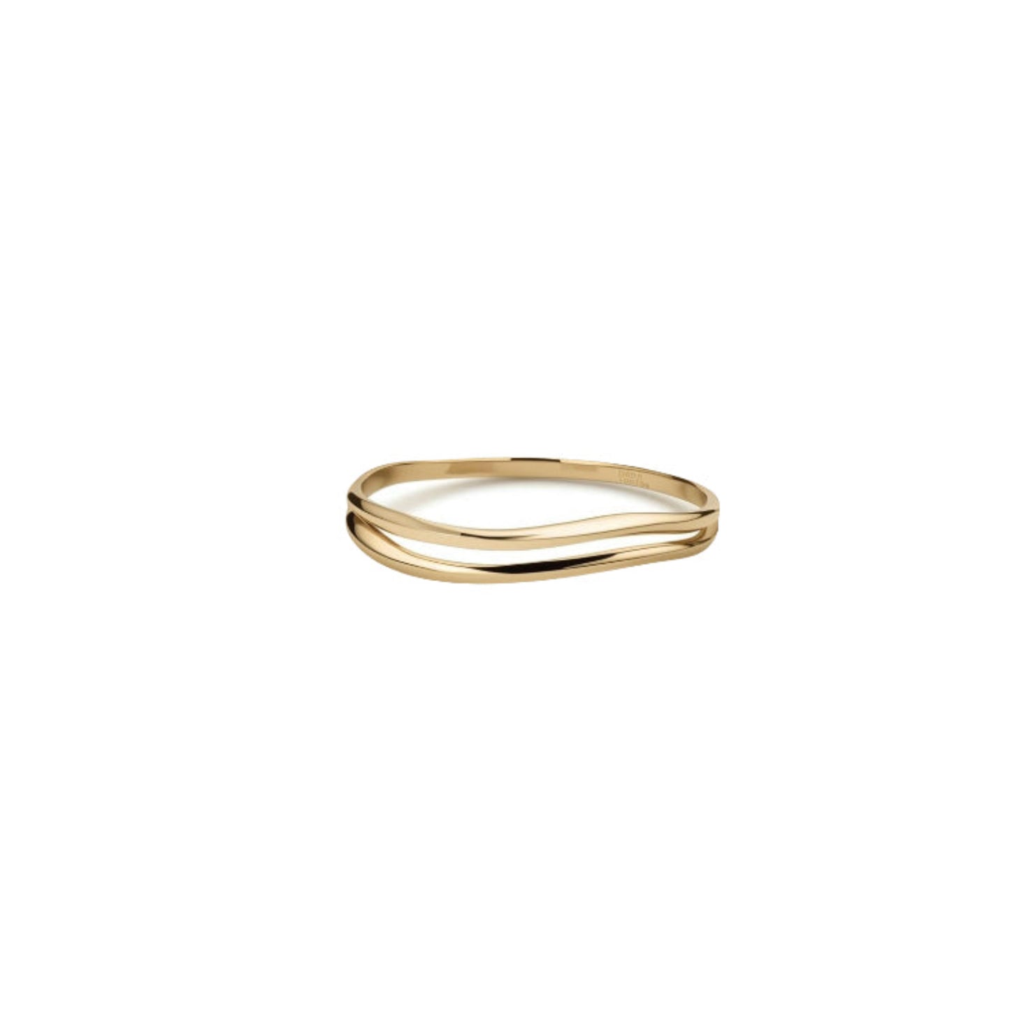 18k gold double wave bangle bracelet white background - Italian high jewelry womens luxury gift Carlotta di Montefalco 
