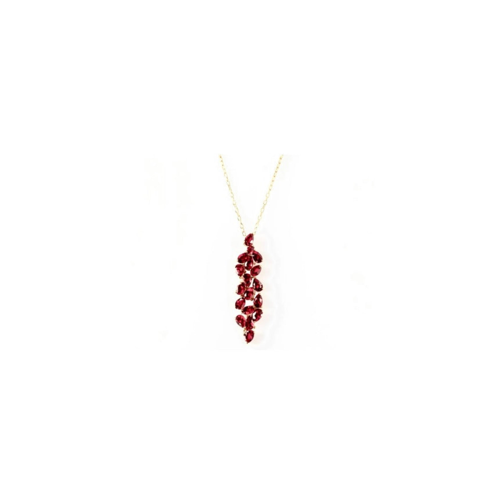18k gold necklace with natural garnet gemstones Carlotta di Montefalco 