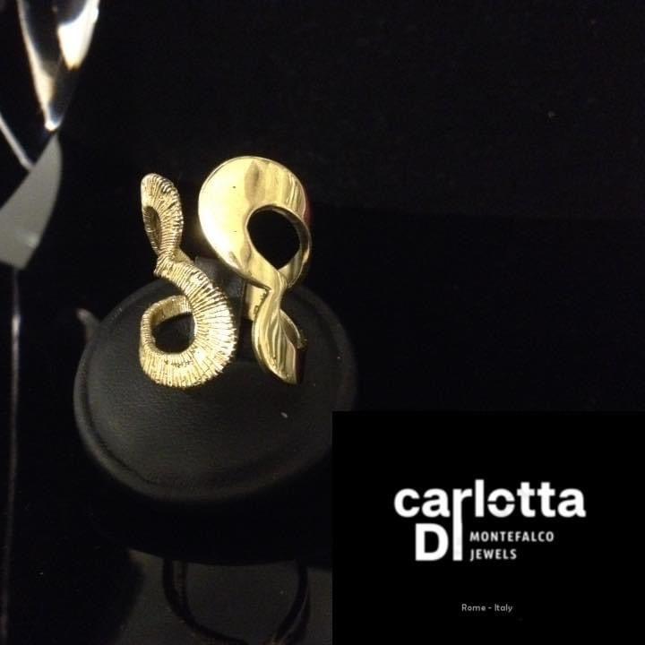 Anello Note argento dorato