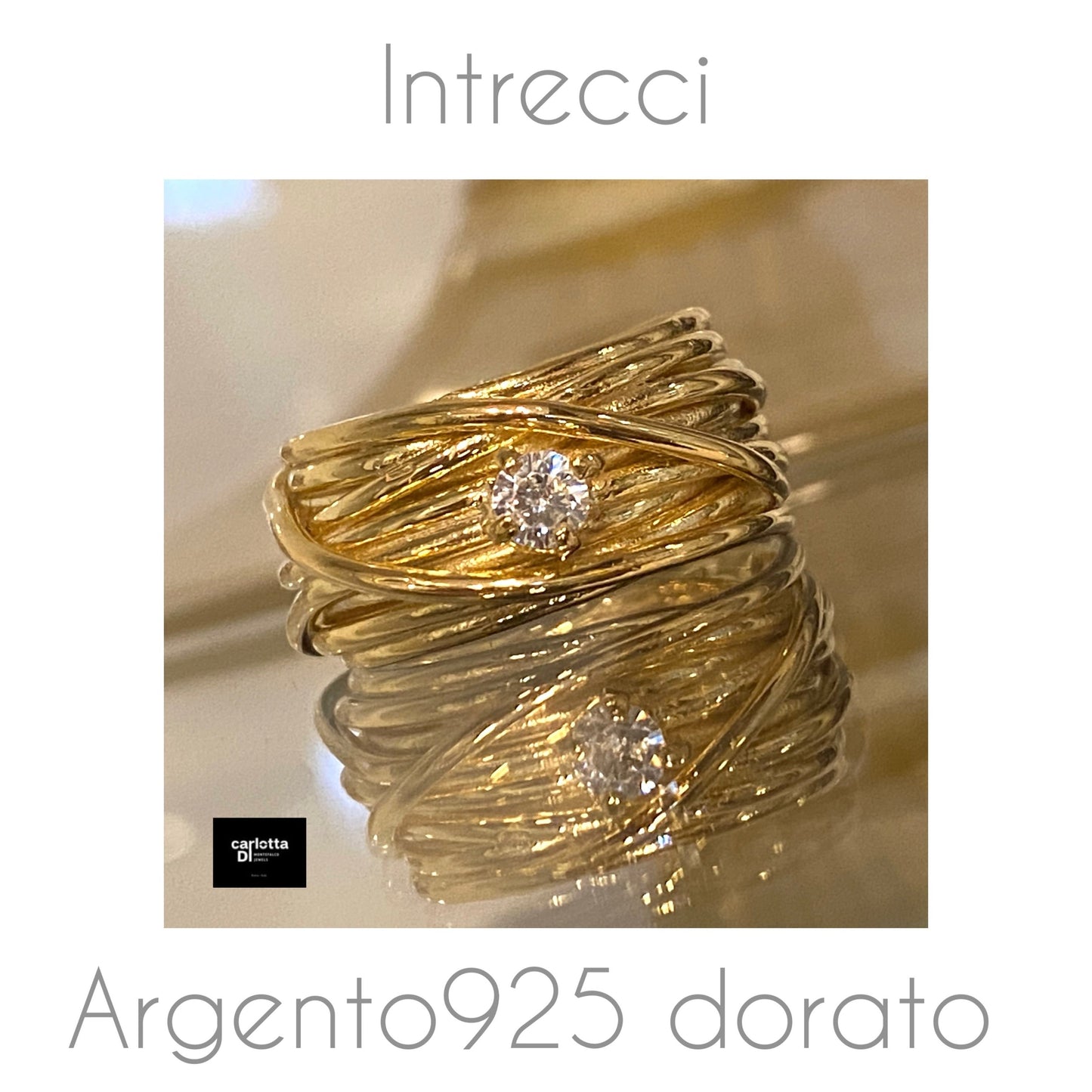 Anello Intrecci d’argento Yo dorato