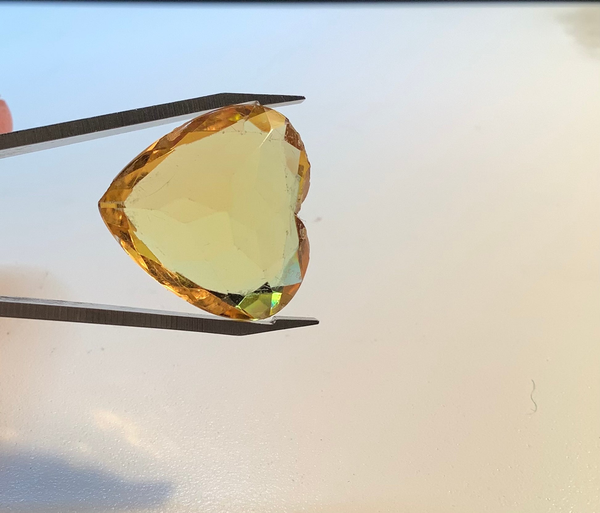 Cuore quarzo citrino pietra preziosa per pendente e collana 