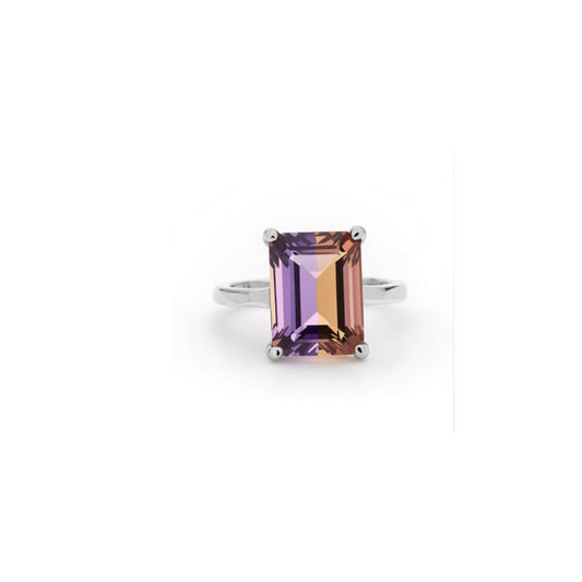 Anello con ametrina dal design contemporaneo Carlotta di Montefalco
