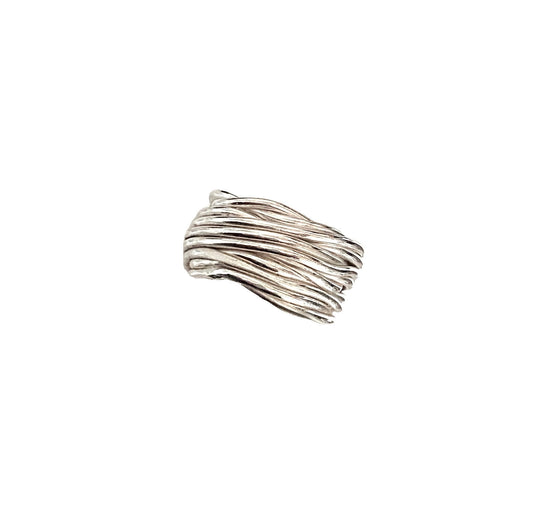 Anello intrecci di vita filo argento – alto, lucido