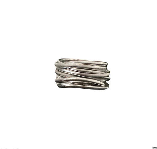 Anello intrecci di vita filo argento – unisex 