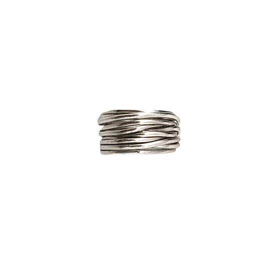 Anello Intrecci di Vita in filo intrecciato di argento 925 a 10 fili, gioiello artigianale realizzato a mano da L’Arte di Carlotta