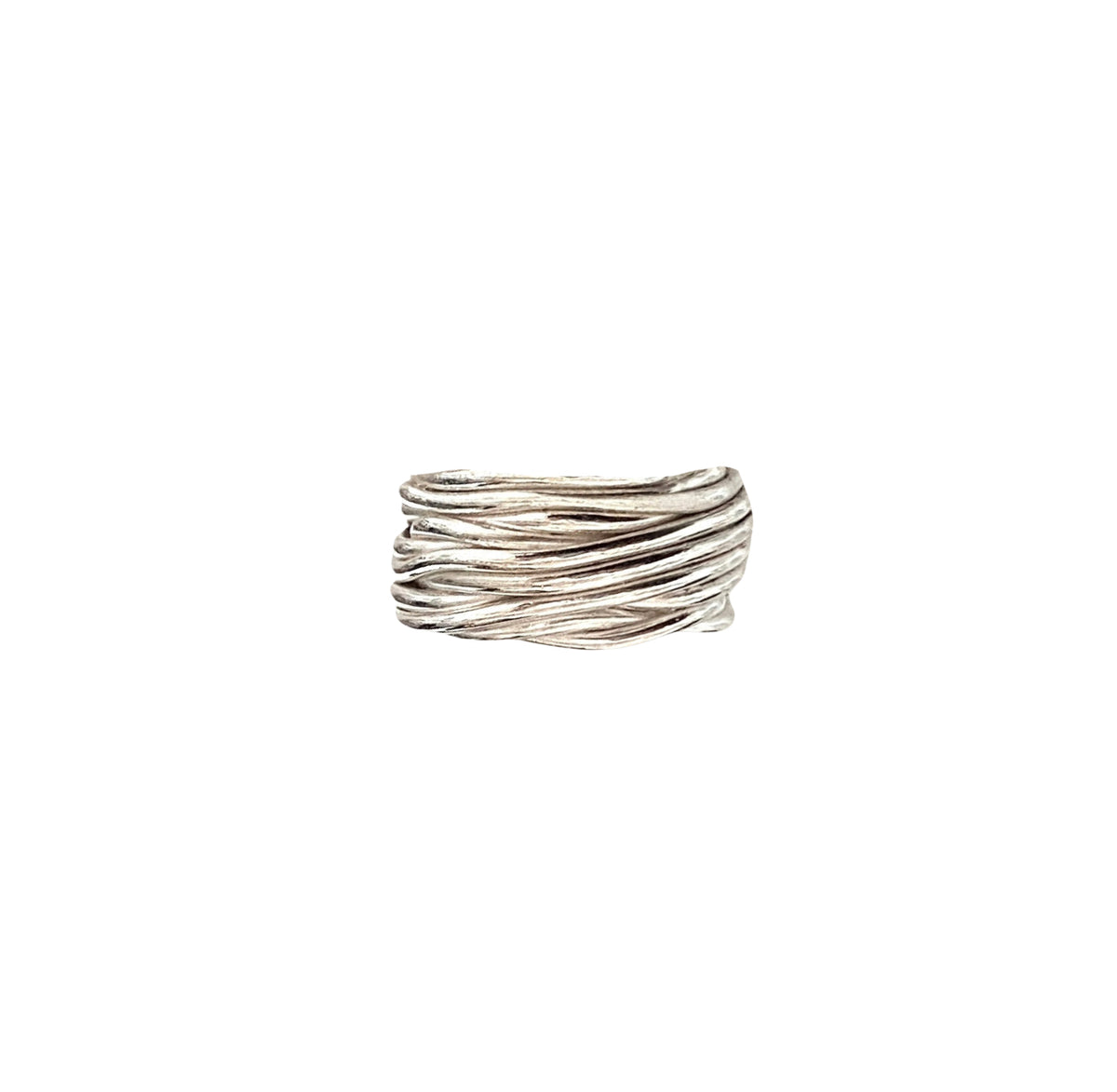 Anello Intrecci di Vita in filo argento 925 a 15 fili, intreccio simbolo di percorsi, legami e continuità, L’Arte di Carlotta