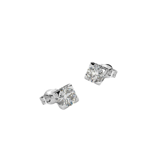 18k gold solitarie Punto Luce earrings 0,10 ct diamonds Carlotta di Montefalco 