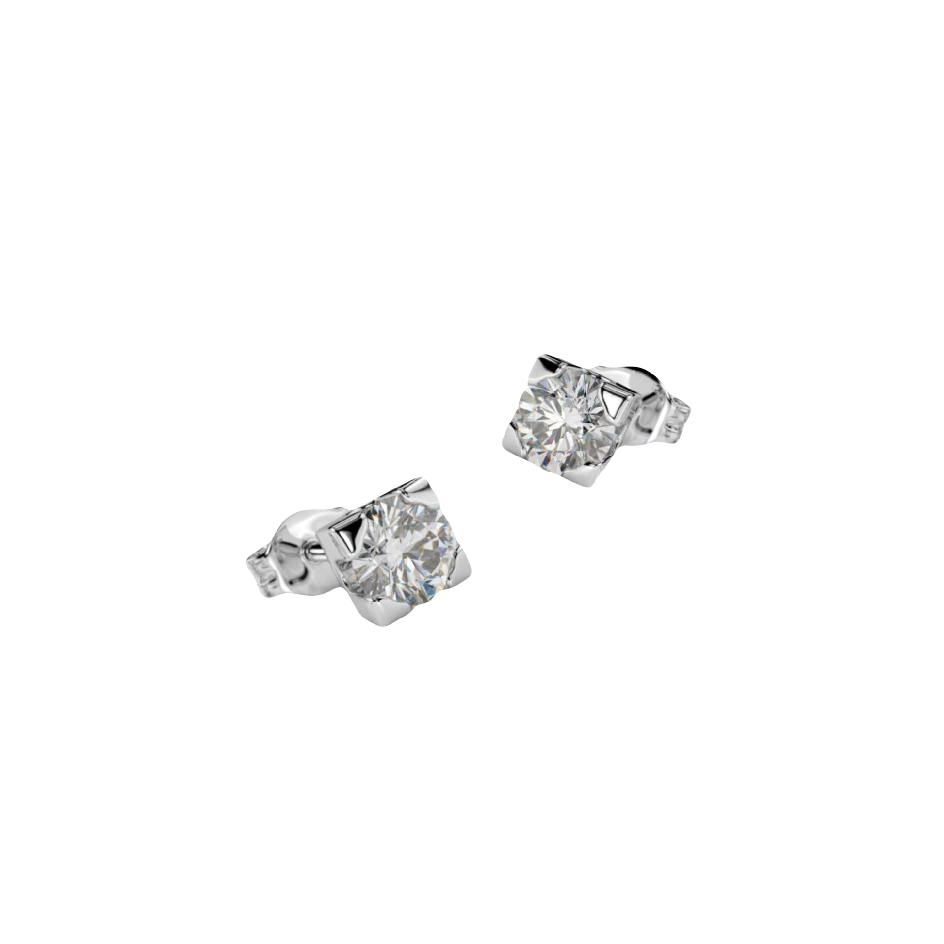 18k gold with diamond 0,20 ct stud earrings Carlotta di Montefalco 