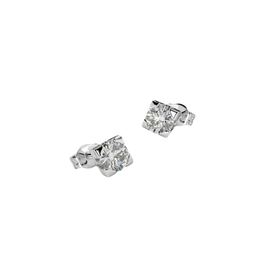 18k gold with diamond 0,20 ct stud earrings Carlotta di Montefalco 