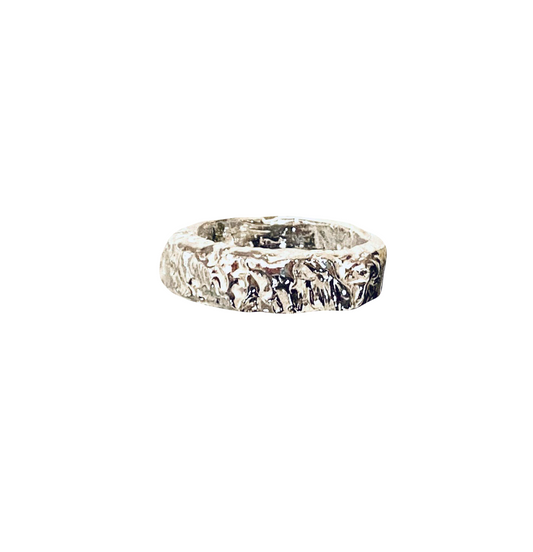 Silver geometric ring – Geo design by Carlotta di Montefalco