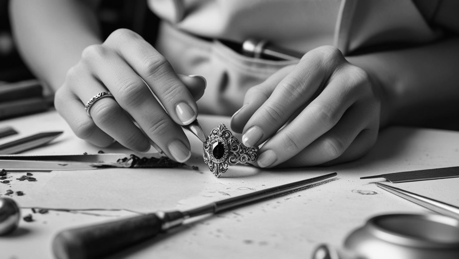 High jewelry piece made in Italy by Carlotta di Montefalco, showcasing luxury craftsmanship