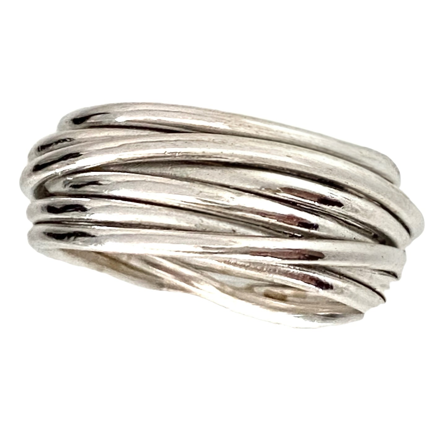 Anello Intrecci di Vita filo intrecciato in argento 925, a 7 fili, anello a fascia unisex  realizzato a mano da L’Arte di Carlotta