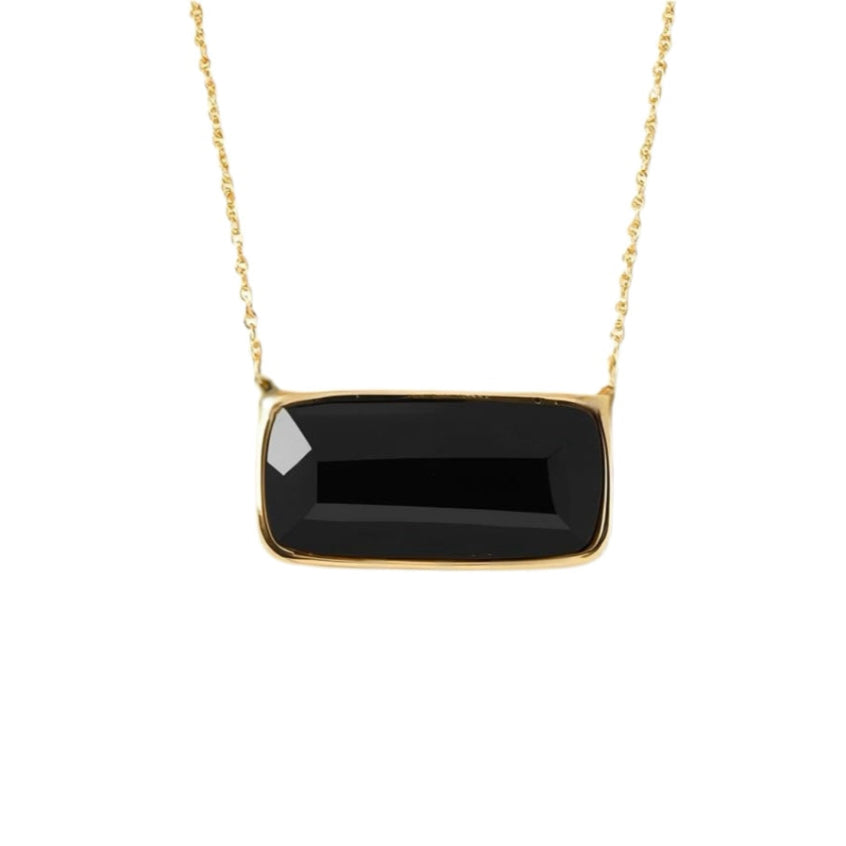 Notte Mediterranea Essential 18k gold necklace with onyx, fine jewelry handmade in Italy