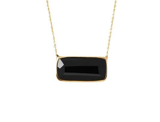 Notte Mediterranea Essential 18k gold necklace with onyx, fine jewelry handmade in Italy