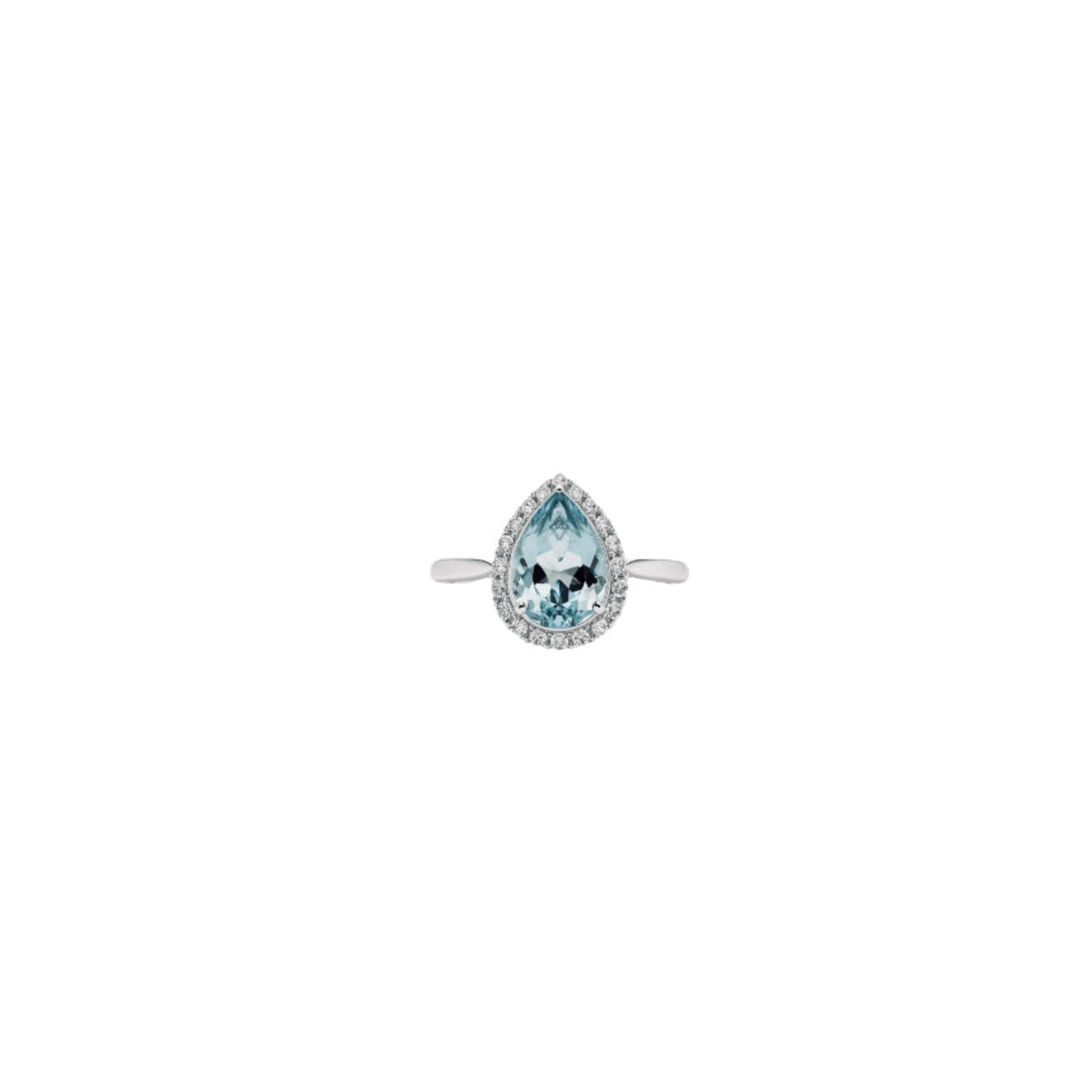 Pear cut aquamarine and diamond ring by Carlotta di Montefalco