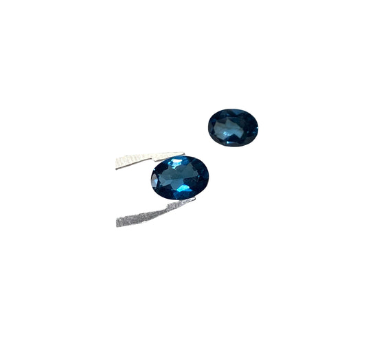 Topazio London blu naturale 3 carati, coppia pietra preziosa con prezzo per gioielli su misura 
